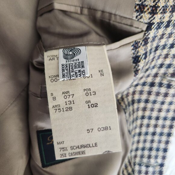 BOSS Blazer Cashmere Wool Sports Coat‎ 42 Plaid Checker Brown Double Vent - Picture 3 of 16